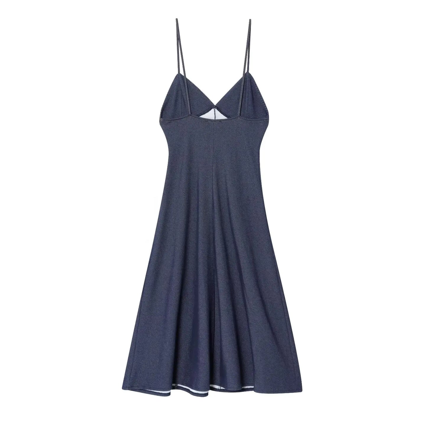 Women 2025 AZRAF Autumn New Fashion Wiped Twill Midi dress Vintage Backless Sleeveless Casual Female Dresses Vestidos robe Mujer