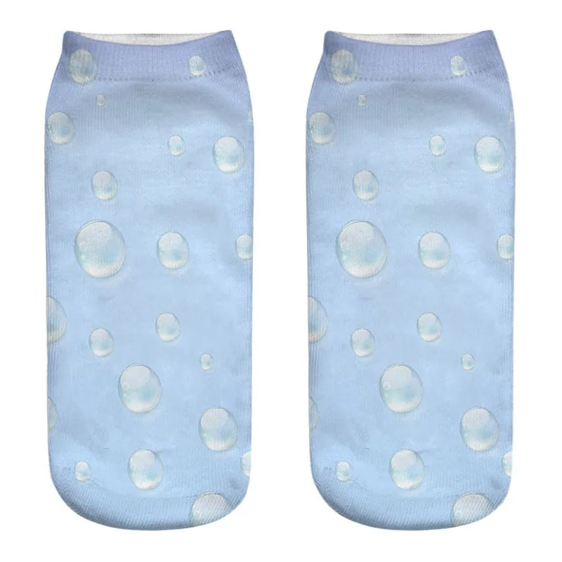New Design Funny Fashion Harajuku Women Socks Novelty 3D Beer Pattern Socks Hiphop Solid Cotton Cool Ankle Short Socks