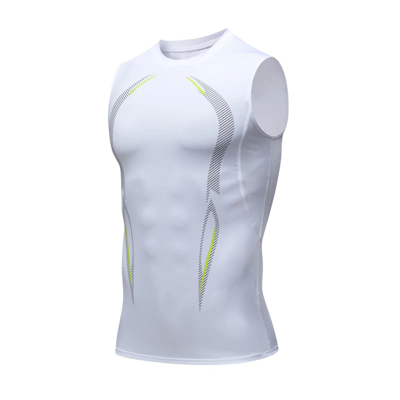 Compression Tank Top Men Running Gym Shirt Sleeveless Quick Dry Sportswear Male Fitness Bodybuilding Vest Workout Muscle Top
