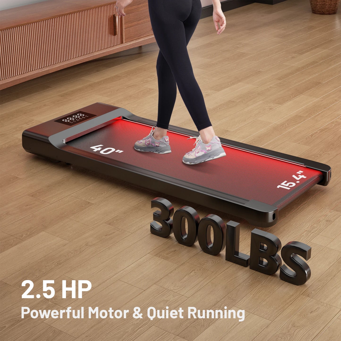 Treadmills for Home 2.5HP Remote Control LCD Display 300LBS Walking Pad Treadmills Portable Walkingpad Fitness Exercise Machine