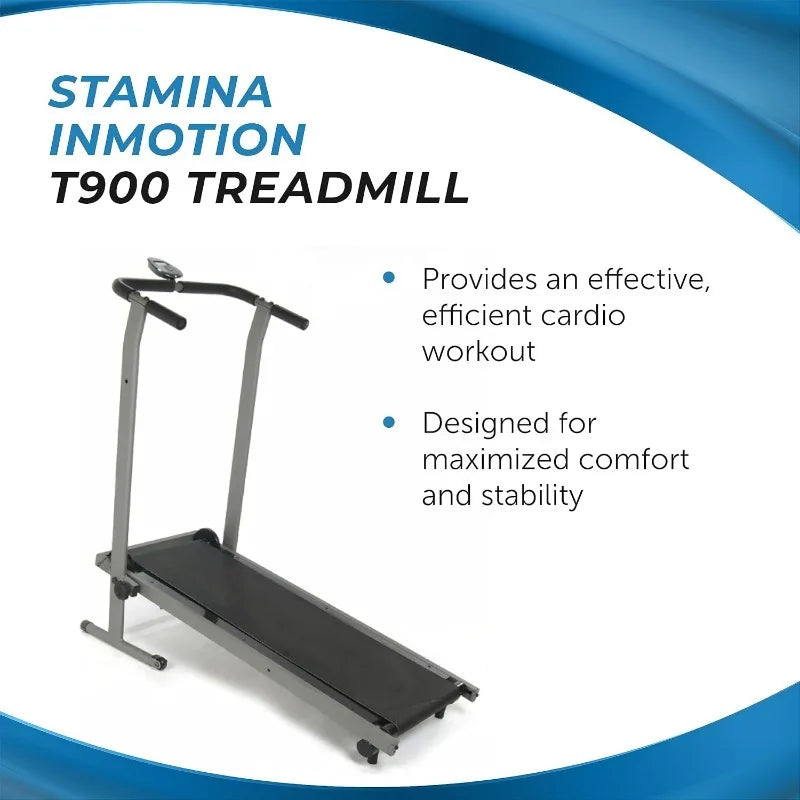 Stamina Inmotion T900 Manual Treadmill Foldable Fitness Treadmill with Smart Workout App Non-Motorized Treadmill
