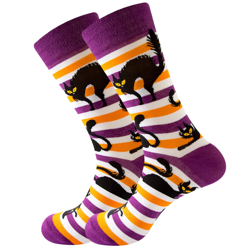 Men's Happy socks Colorful striped women's socks High quality checkered diamond geometry Harajuku combed cotton socks gift socks