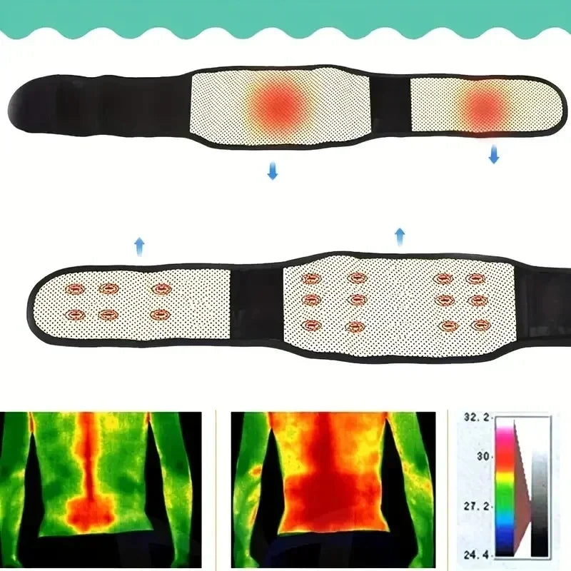 Adjustable 20-Magnet Self-Heating Magnetic Therapy Belt for Back and Waist – Sports Support & Waist Massage Belt