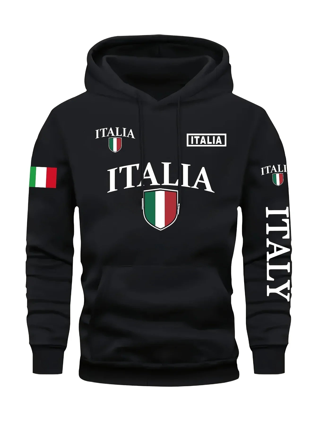 Autumn/Winter New Style - Italian Flag Letter Print Men's/Women's Hooded Sweatshirt - Warmth and Comfortable Sportswear