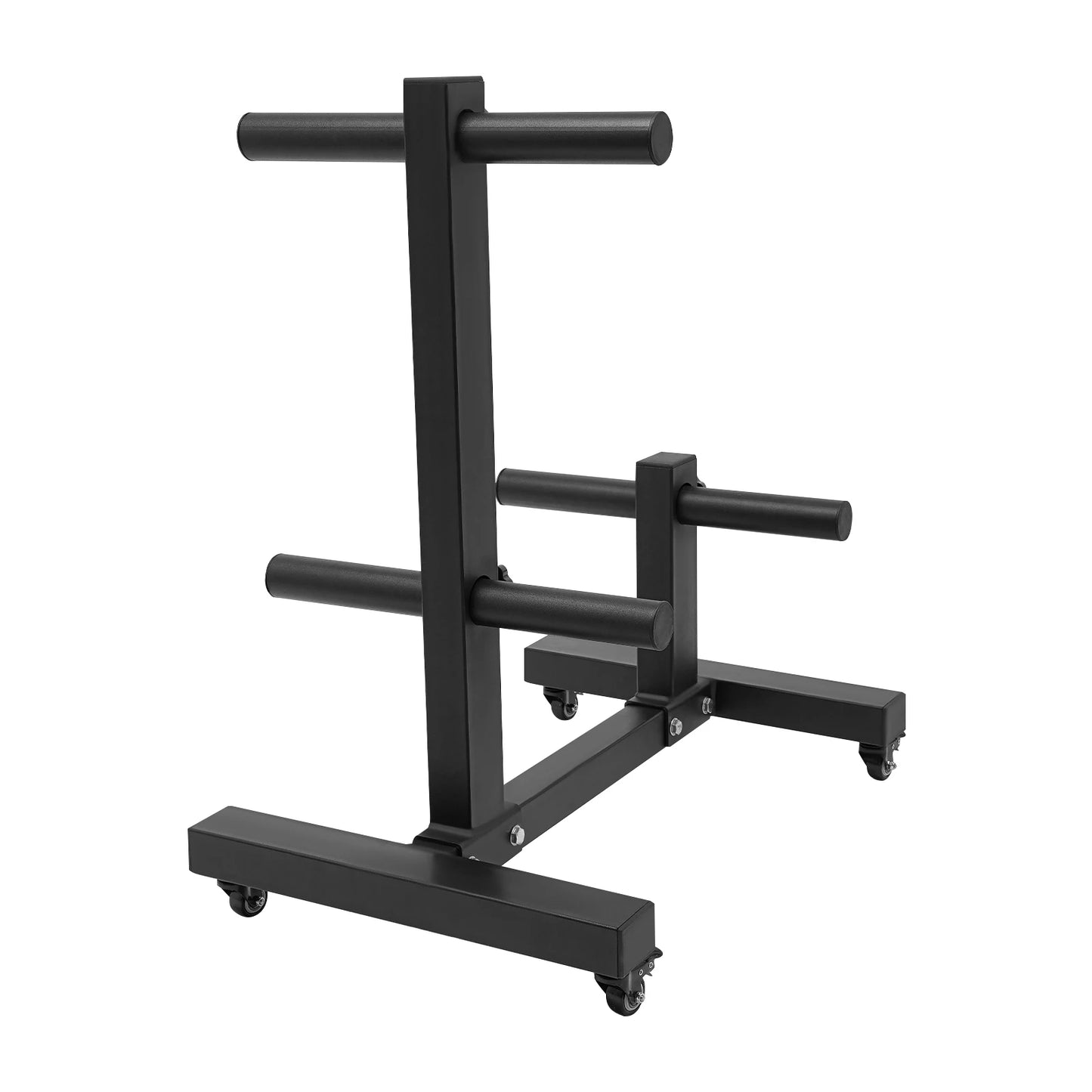 500kg/1102.3lbs Weight Plate Rack Tree, Weight Plate Storage with Universial Wheels 2mm/0.08in Thickness