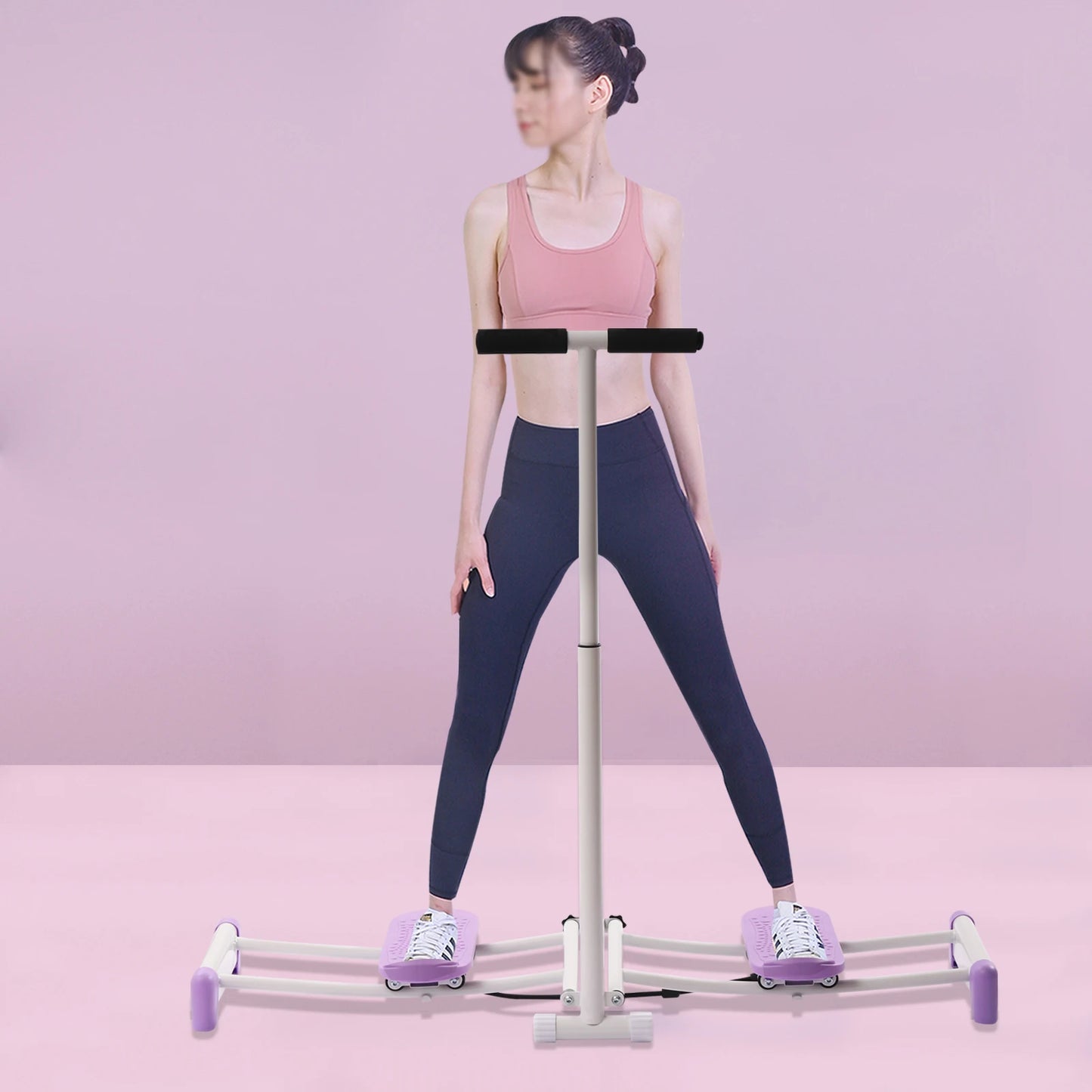 Foldable Pelvic Floor Muscle Fitness Equipment Adjustable Leg Exercise Equipment Ski Thin Legs Hip Exerciser pPink/Purple