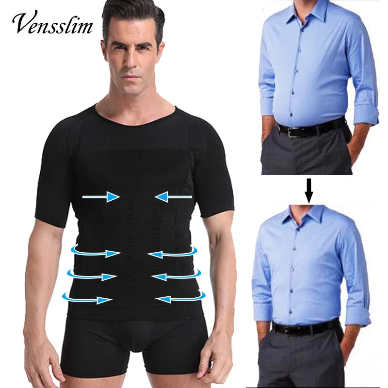 Men Body Shaper Slimming Compression Shirts Gynecomastia Undershirt Seamless Waist Trainer Muscle Belly Weight Loss Shapewear