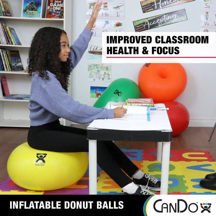 34" Donut Exercise Workout Core Training Swiss Stability Ball for Yoga Pilates and Balance Training in Gym Office or Classroom