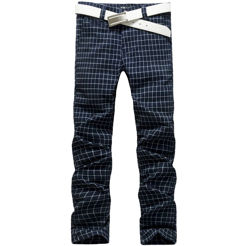 Plaid Pants Men Trousers Mens Fashion Casual High Quality Brand Business Oversized Pants Male Cotton Formal linen pants jean Man