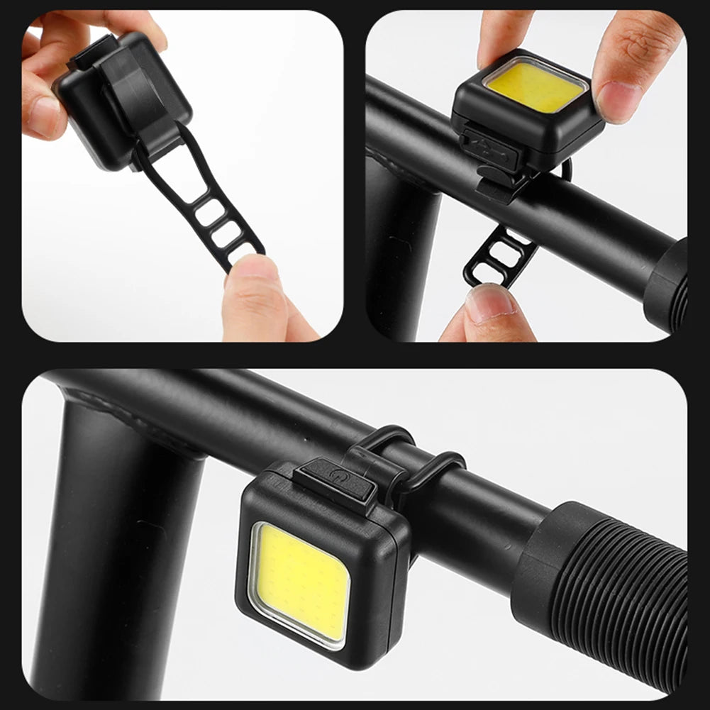 Bicycle Light Set Type-C Charging Headlight Taillights Easy to Install 3 Lighting Modes MTB Bike Front Rear Light Warning Set