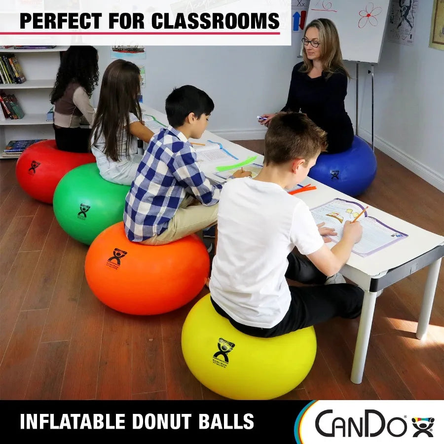 34" Donut Exercise Workout Core Training Swiss Stability Ball for Yoga Pilates and Balance Training in Gym Office or Classroom