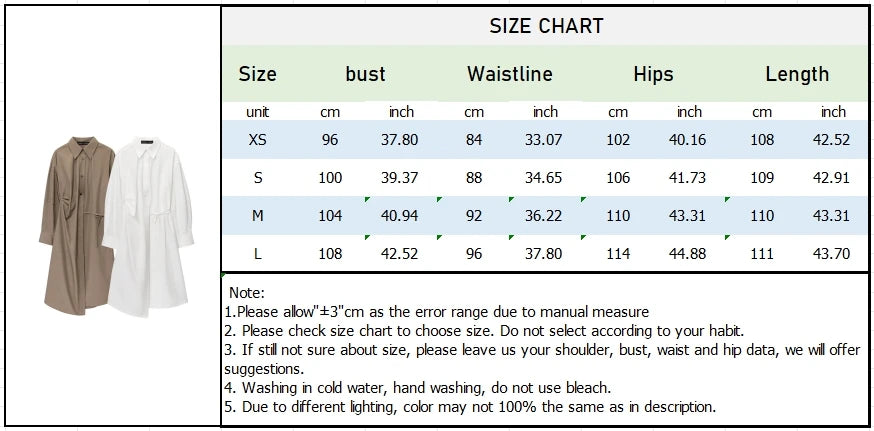 Women's new casual simple shirt dress long skirt