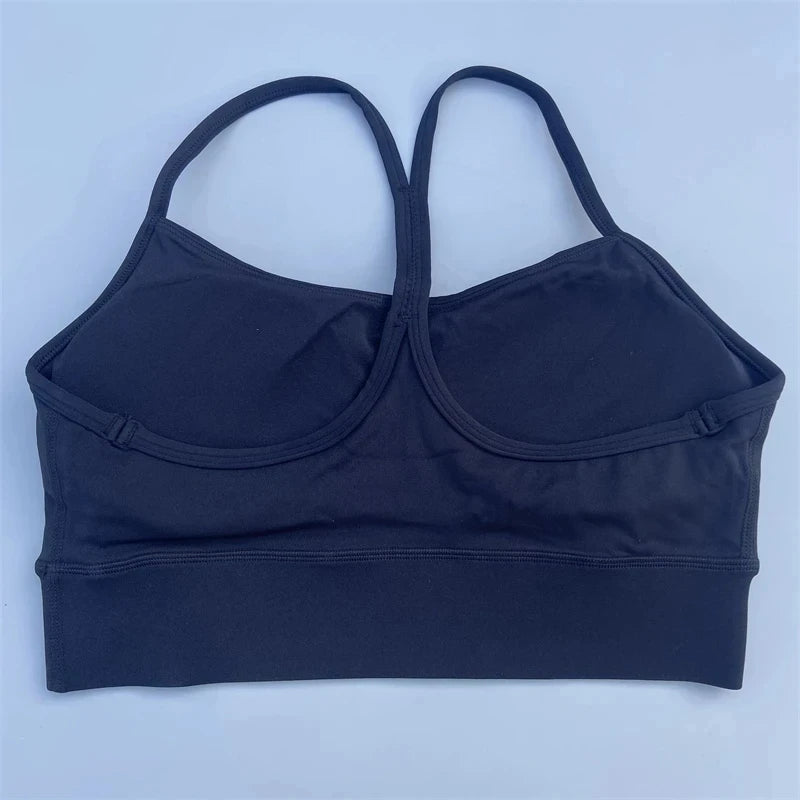 Solid Color Women Y-line Straps Fitness sport Bra high strength Top Comprehensive Training Gym Yoga Underwear top With Chest Pad