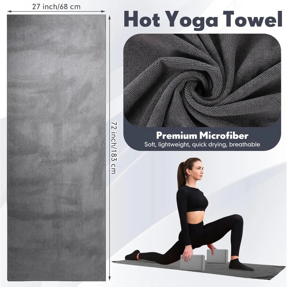 14 Pcs Yoga Kits for Home Workouts Pilates Equipment Set for Women Beginners Include Hot Yoga Towel Blocks Strap, Knee Pad, Resi