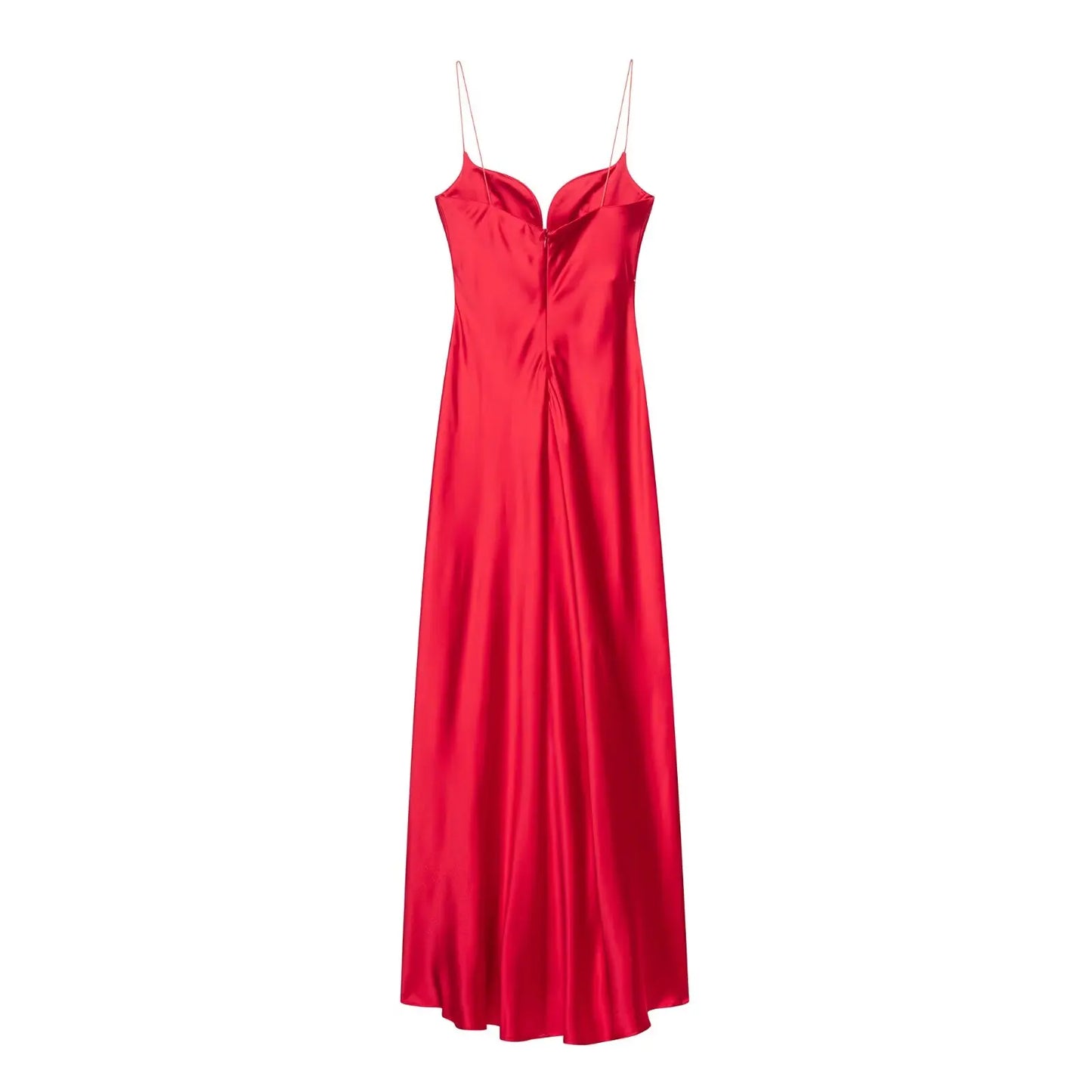 2025 new women's clothing European and American style fashion versatile temperament sexy satin texture long dress