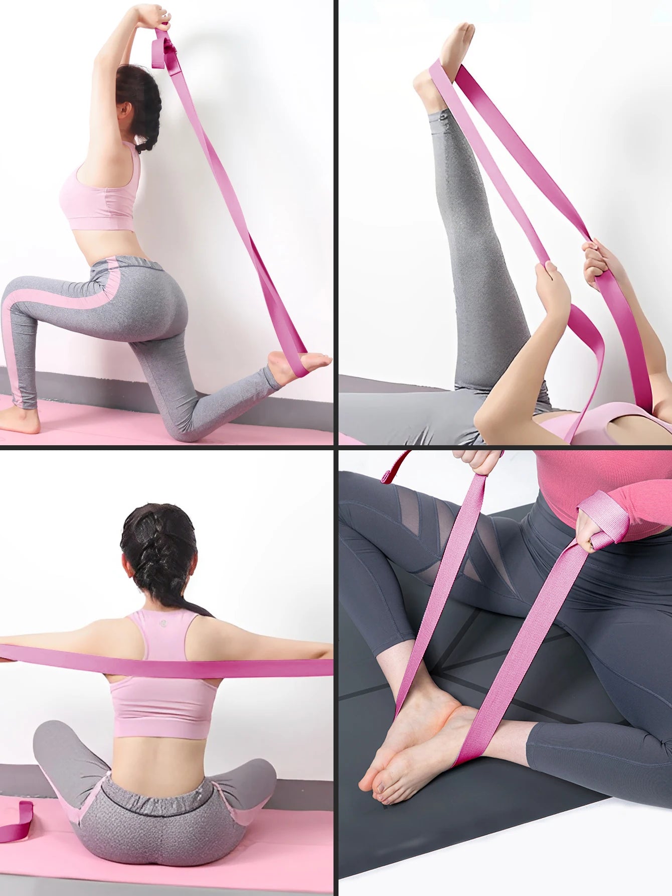 Yoga Strap/Stretching Strap with Extra Secure Adjustable D-ring Closure Ideal for Daily Stretching Physical Therapy Fitness