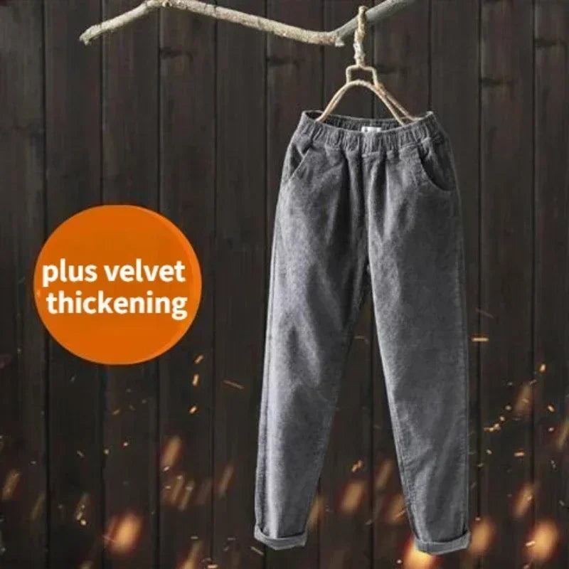 Women's Pants Autumn Winter Loose Corduroy Harem Pants High Waisted Velvet Trousers Female Warm Pants for Women