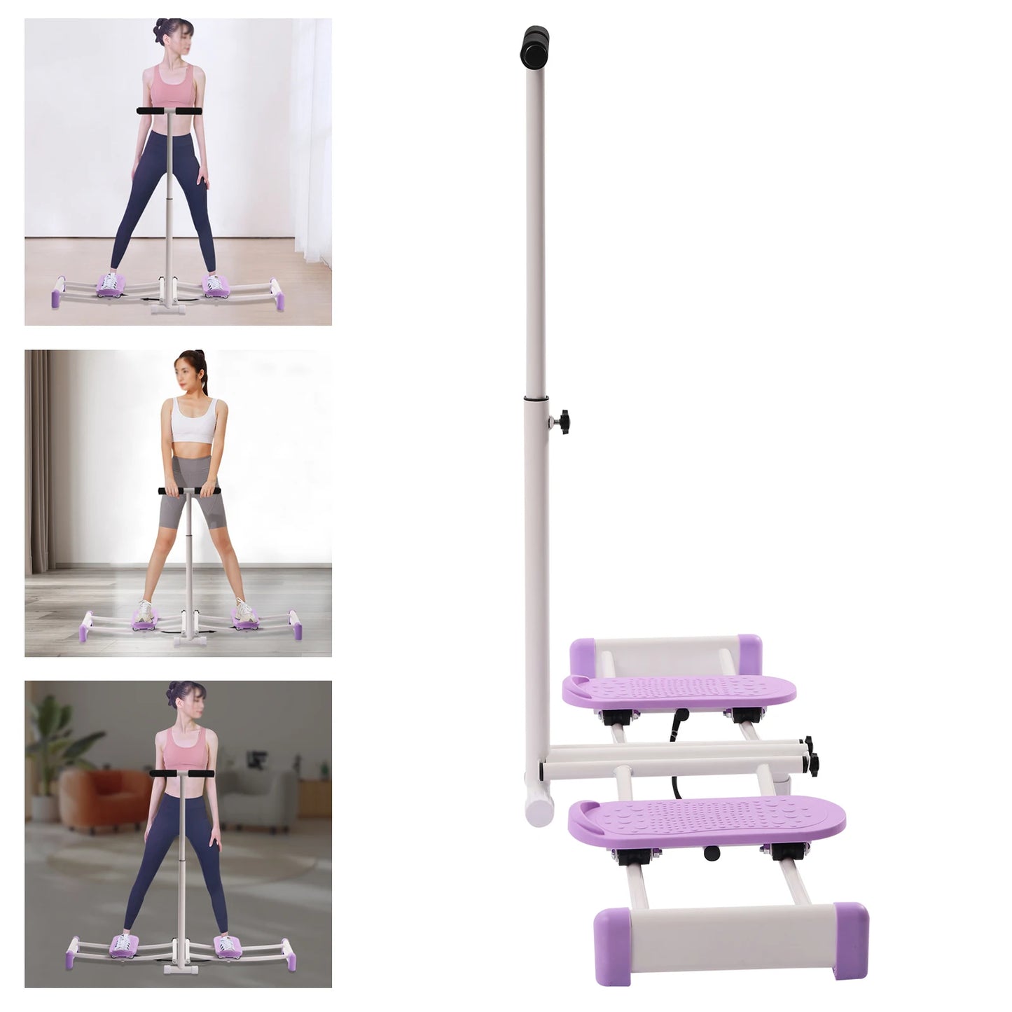 Foldable Pelvic Floor Muscle Fitness Equipment Adjustable Leg Exercise Equipment Ski Thin Legs Hip Exerciser pPink/Purple