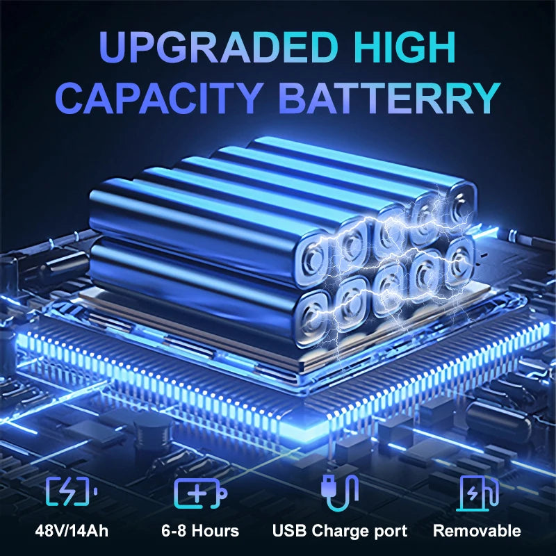 750W brushless DC adult electric bicycle, 48V 14Ah detachable battery 5-speed 20 "x 4.0mm thick tires suitable adult riding mult