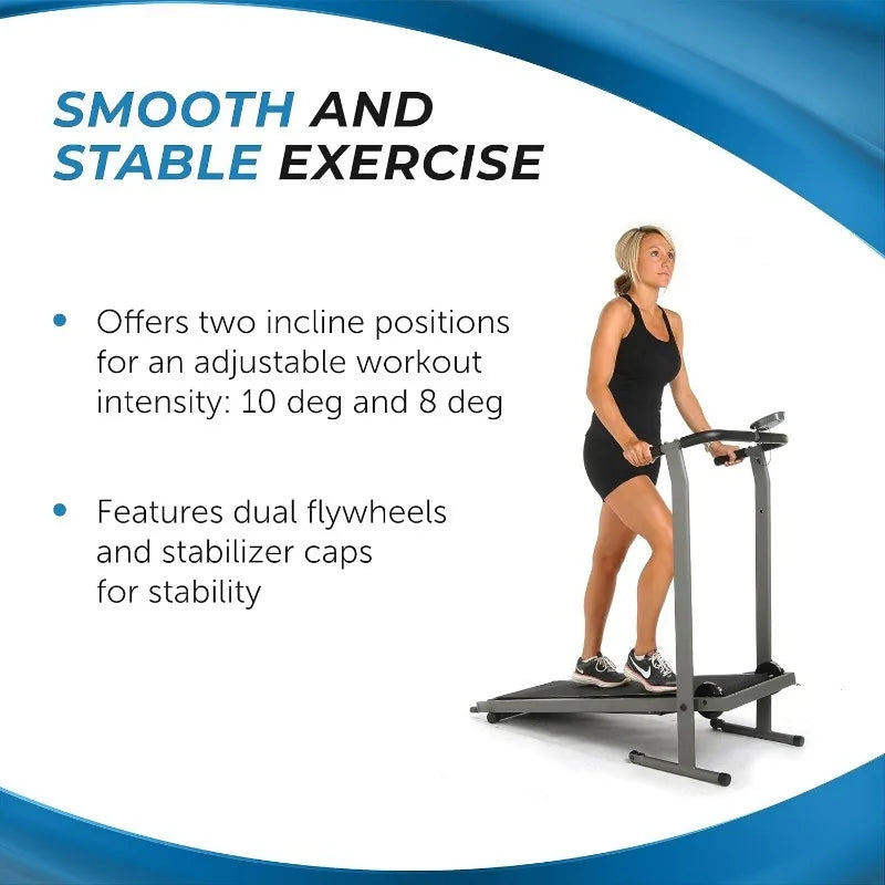 Stamina Inmotion T900 Manual Treadmill Foldable Fitness Treadmill with Smart Workout App Non-Motorized Treadmill