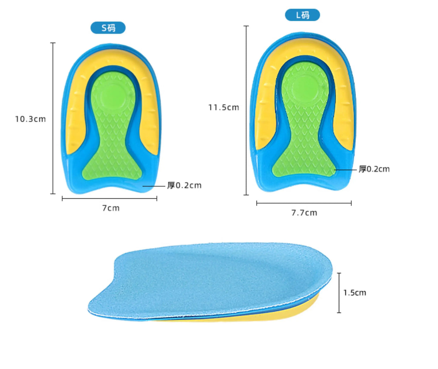 1 Pair Heel Pain Relief Cushion Pad with Pu Gel Heel Cup for Anti-Spurs, Shock-Absorbing Insole for Sports Shoes