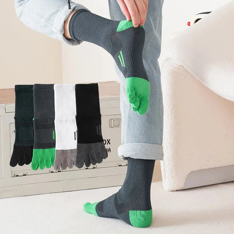 1/4 Pairs Toe Short Socks Sport Man Compression Cotton Sweat-Absorbing Young Casual Anti-Bacterial Breathable 5 Finger Socks