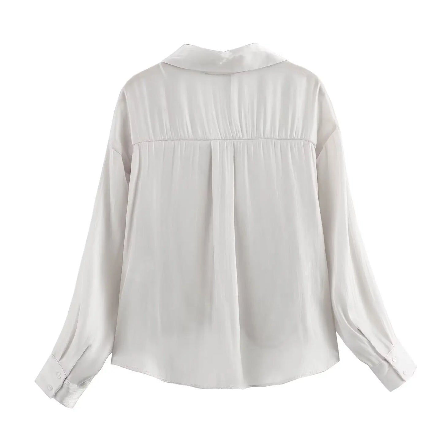 New Women's Clothing European And American Style French Design Fashionable Versatile Knot Decoration Silk Texture Shirt