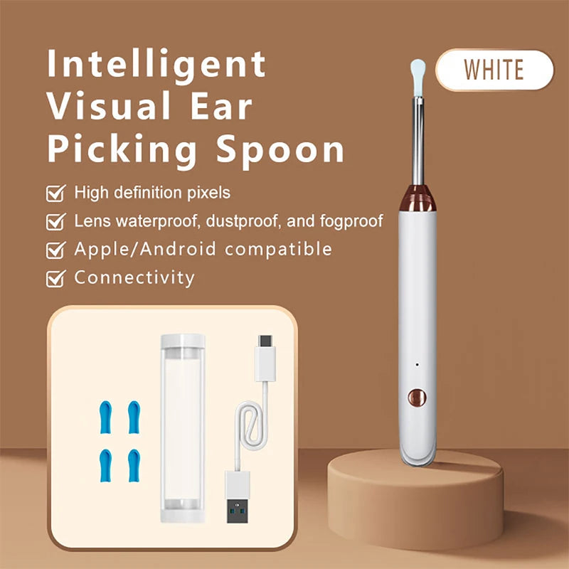 Tinsol Smart Visual Ear Cleaner 1296P Ear Sticks Otoscope USB C Charging Endoscope Wax Removal Tool Earpick Camera Health Care