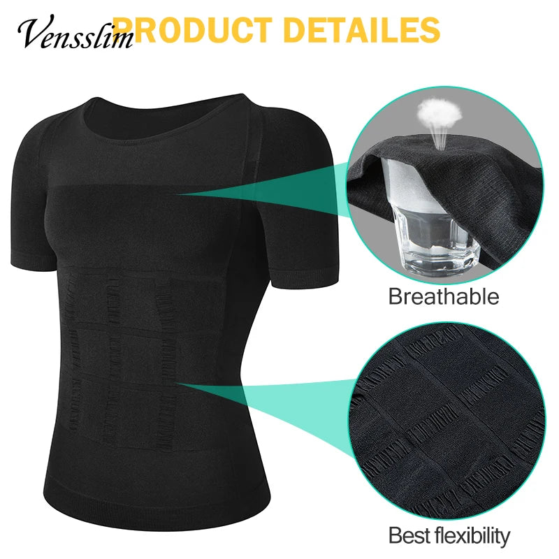 Men Body Shaper Slimming Compression Shirts Gynecomastia Undershirt Seamless Waist Trainer Muscle Belly Weight Loss Shapewear