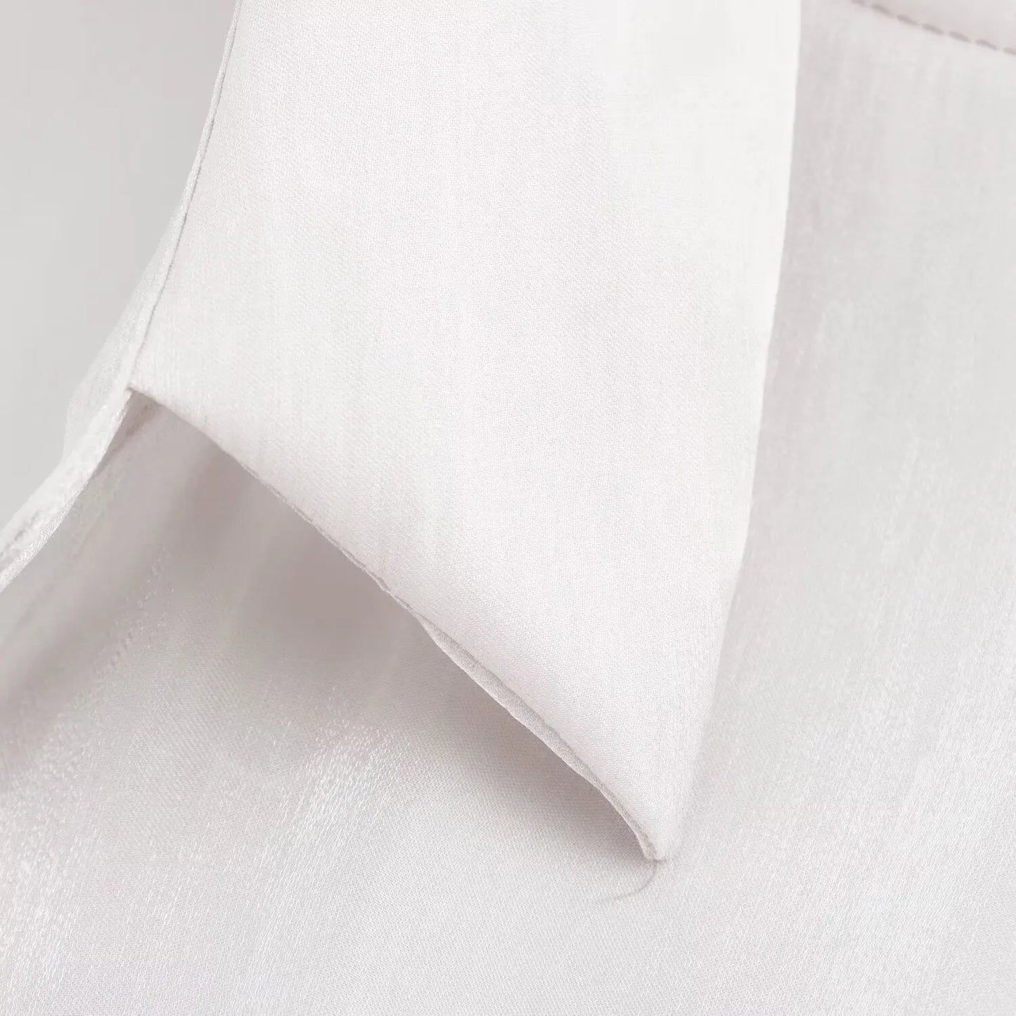 New Women's Clothing European And American Style French Design Fashionable Versatile Knot Decoration Silk Texture Shirt