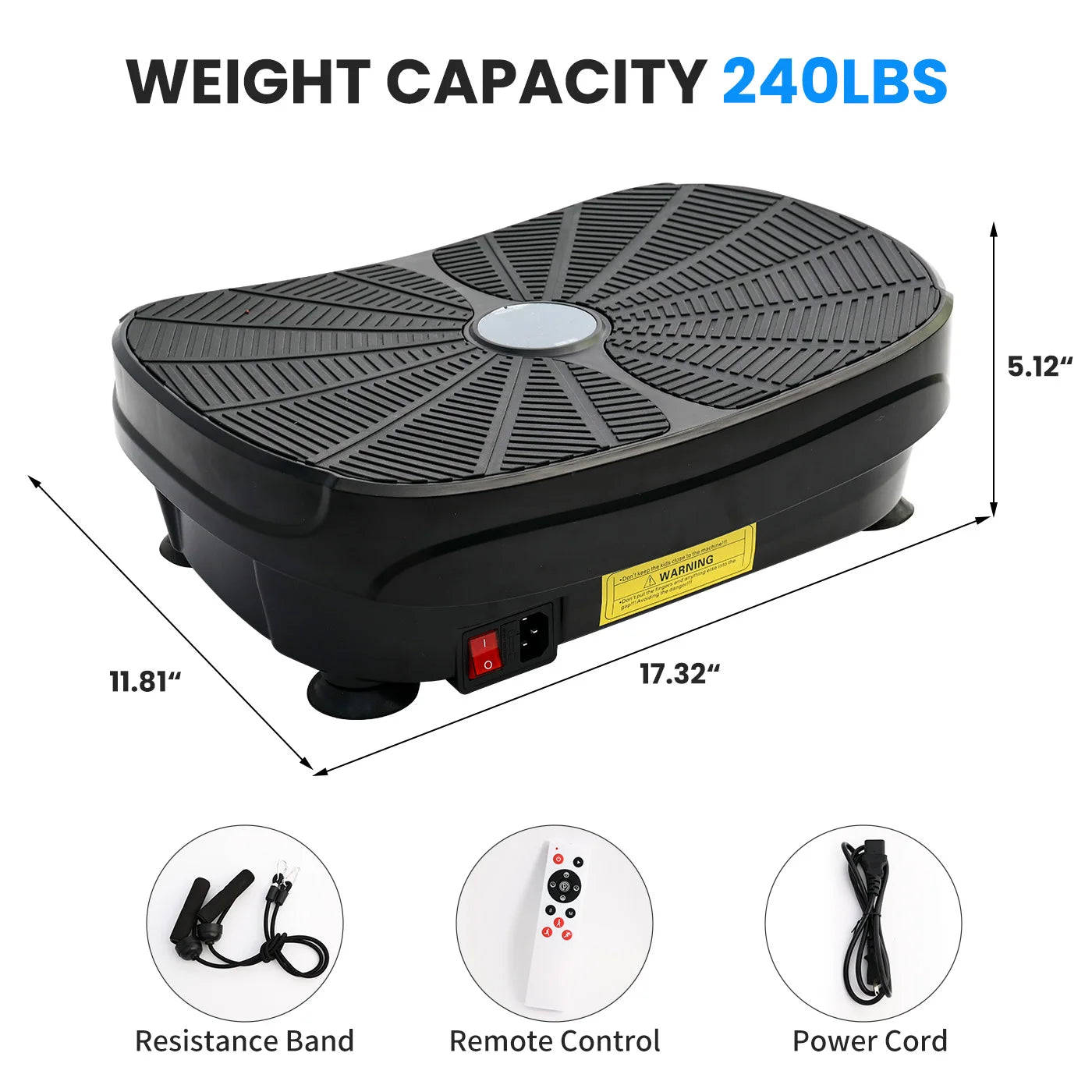 Vibration Plate Exercise Machine Whole Body Workout Power Vibration Shake Platform Fitness Lazy Slimming Resistance Bands