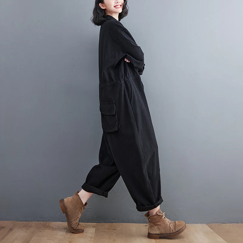 Women's Casual One-Piece Autumn Clothes New Sle Retro Artistic Loose Large Size Inteated Pants Leisure Pants