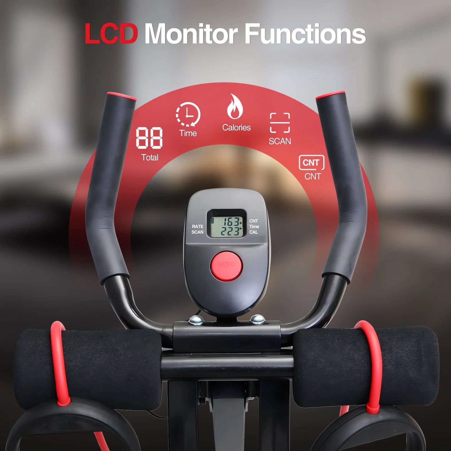 GIKPAL Foldable Ab Machine Ab Workout Equipment for Home Gym,Core & Abdominal Trainer Fitness Equipment Max 440lbs LCD Display