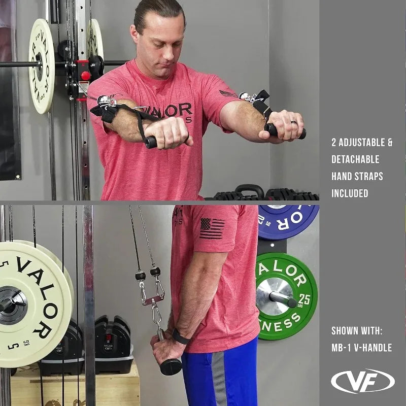 Valor Fitness BD-62 Wall Mounted Cable Machine with Adjustable Dual Pulley System Functional Home Gym Workout Equipment