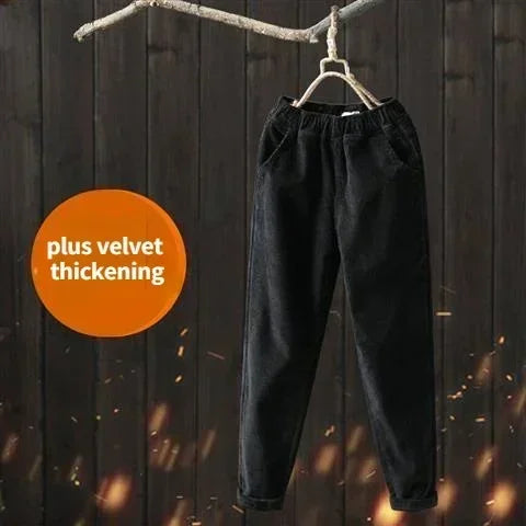 Women's Pants Autumn Winter Loose Corduroy Harem Pants High Waisted Velvet Trousers Female Warm Pants for Women