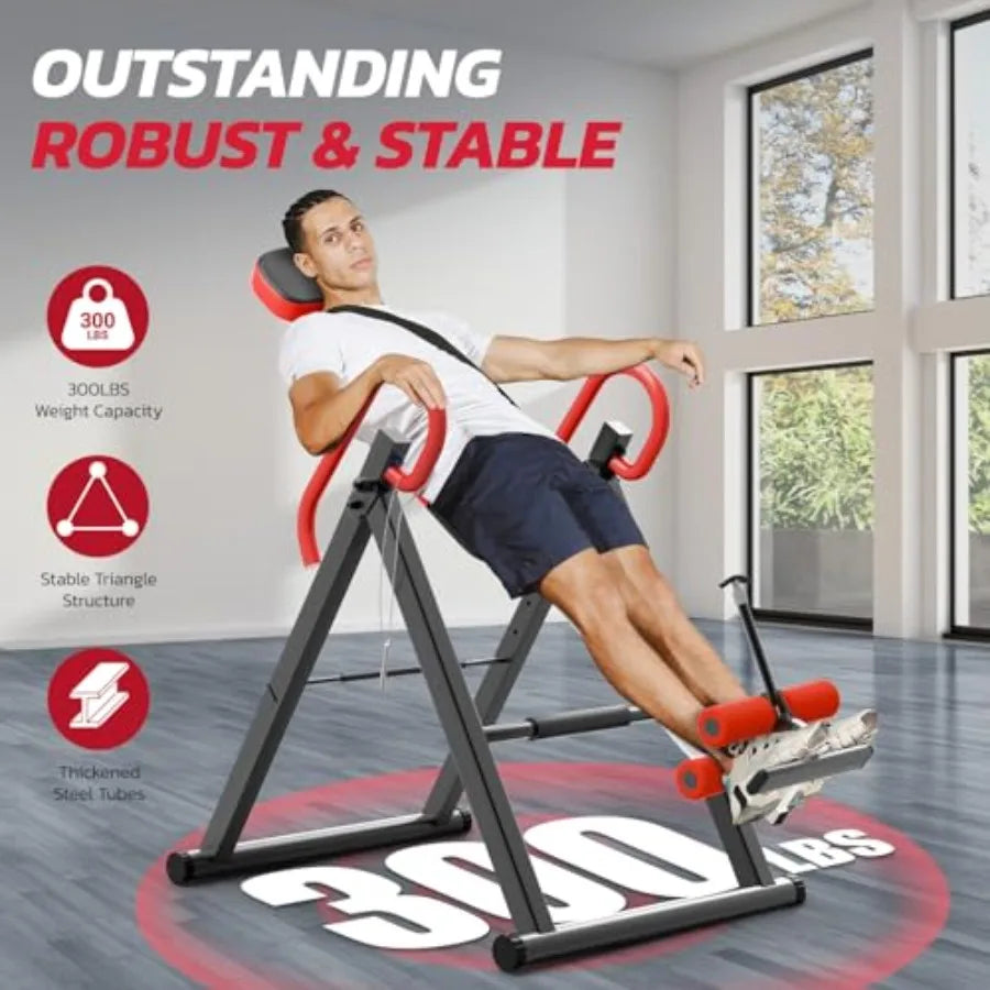 Gravity Inversion Table for Back Pain Relief 2026 New Inversion Table w/Lumbar Support Easy to Assemble Back Stretcher Machine