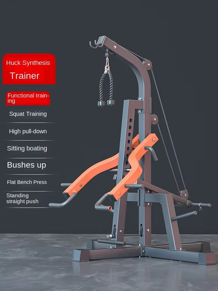 Multifunctional Deep Squatting Machine, Household Fitness Equipment, Horizontal Push, High Position Pull-down Hip Bridge Machine