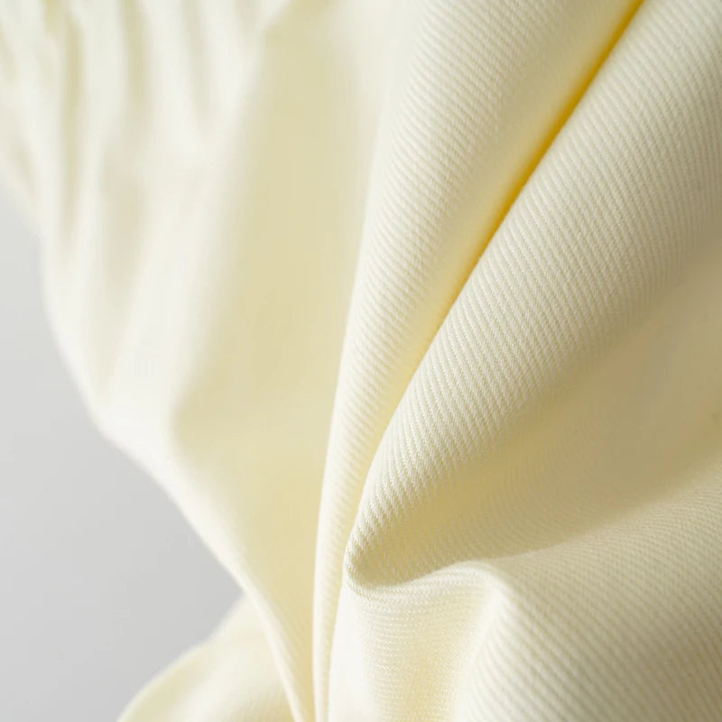 2025 Women Spring / Autumn Light Yellow Adjustable waist Zip Jacket