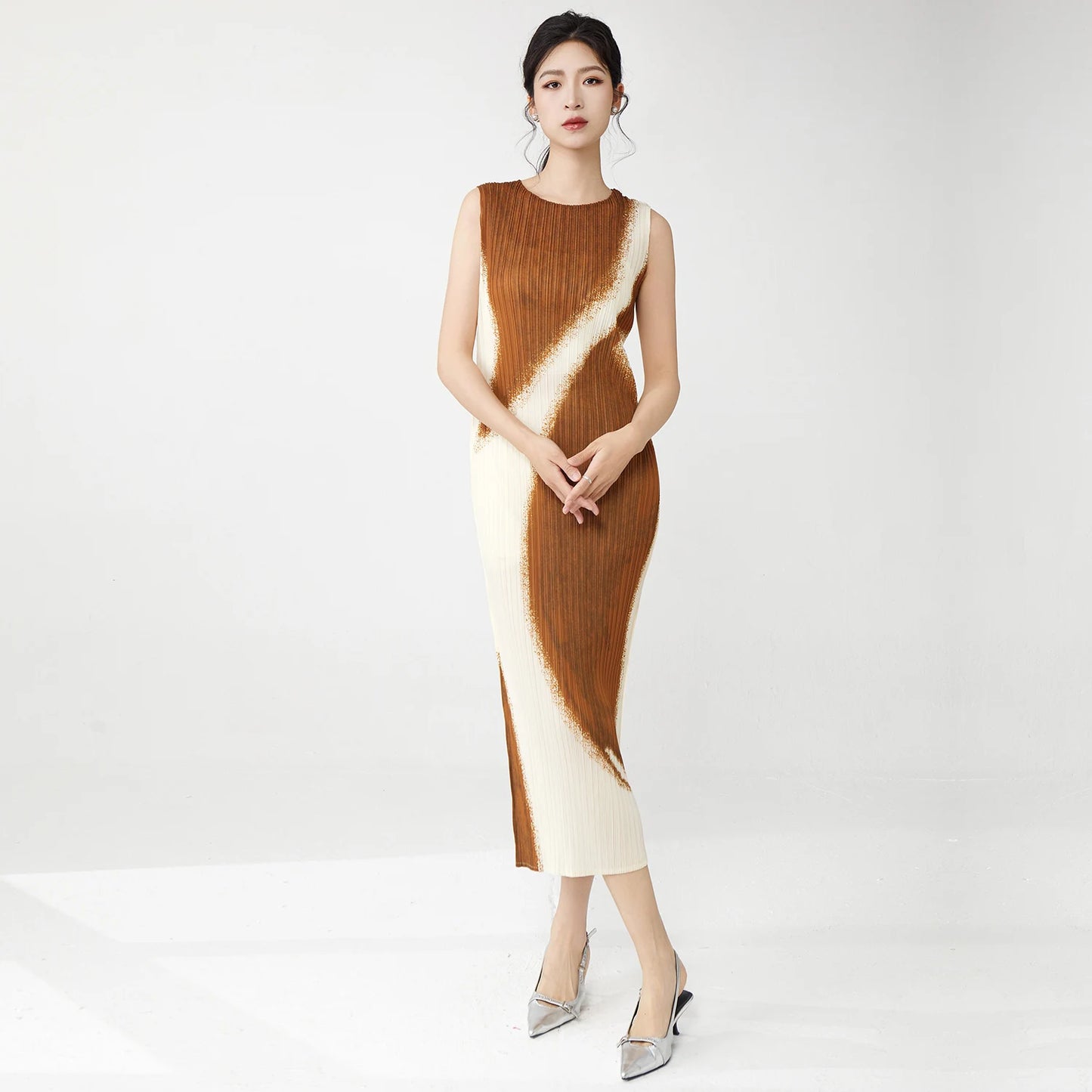Women Clothing Wholesale Summer Ladies Fashion Dresses High Quality Stretch Sleeveless Dresses