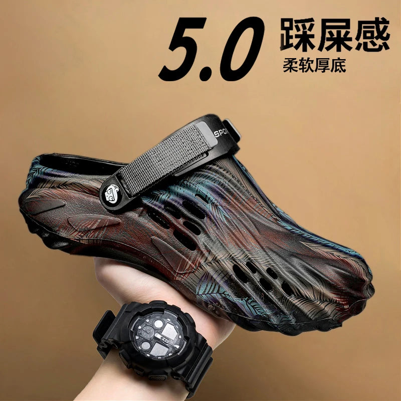 Men's Shoes Slippers Summer Luxury Sandals EVA Slippers Flat Slides Man Beach Shoes Platform Soft Beach Sports Slippers 47 Clogs