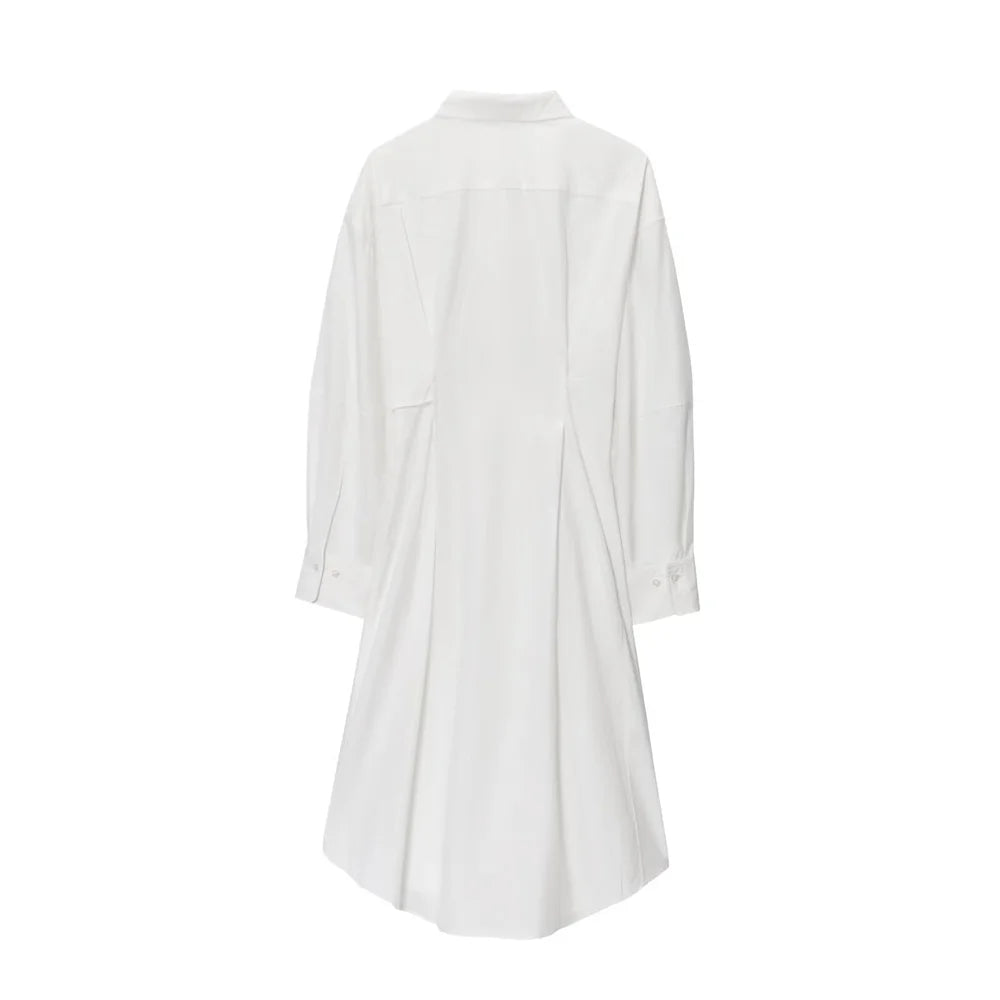 Women's new casual simple shirt dress long skirt