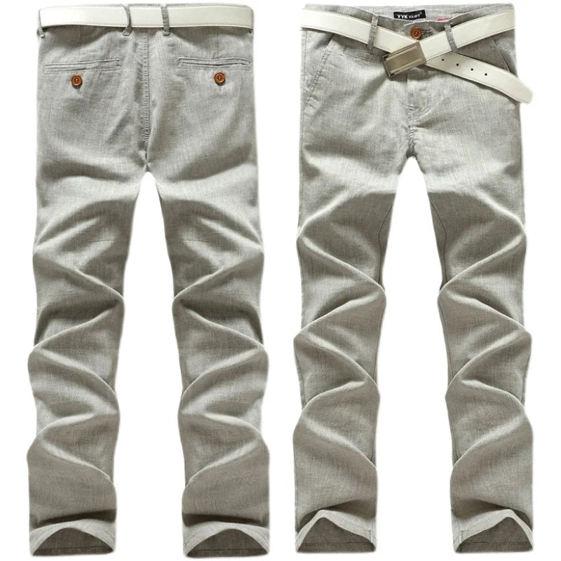 Plaid Pants Men Trousers Mens Fashion Casual High Quality Brand Business Oversized Pants Male Cotton Formal linen pants jean Man