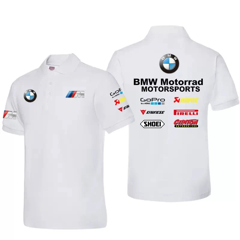 BMW Motorcycle Cycling Suit Short-sleeved Team Clothes Polo Shirt Track Factory Uniform Locomotive Lapel T-shirt Men Clothing