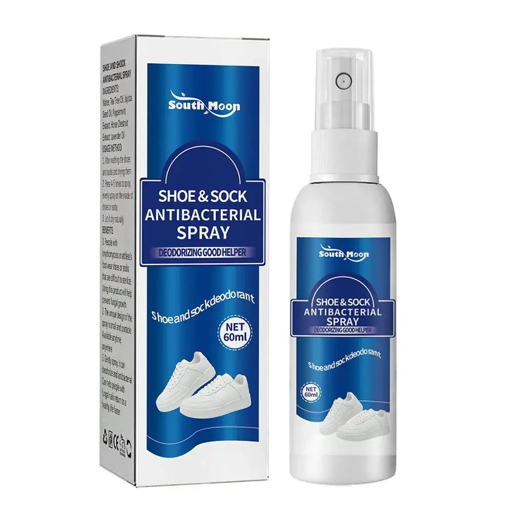 60ml Shoe Shock Antibacterial Spray Foot Odor Shoes Stink Freshener Socks Odor Remover Spray Refresh Antiperspirant