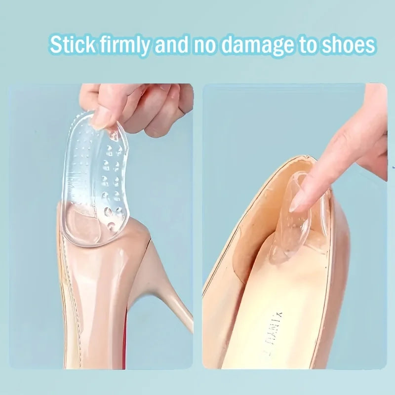 1Pair Heels Grips Silicone Heel Stickers for Women Men Anti Slip Heel Cushions Non-Slip Inserts Pads Foot Heel Care Protector