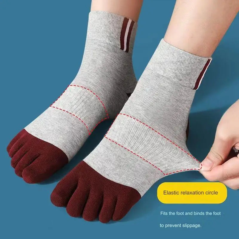 5 Pair Men's Casual Five-Toe Cotton Socks Breathable Five-Toe Sports Socks High Quality Split Toe Socks For Men