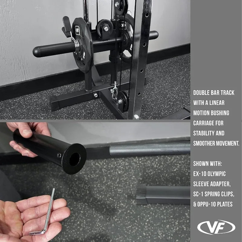 Valor Fitness BD-62 Wall Mounted Cable Machine with Adjustable Dual Pulley System Functional Home Gym Workout Equipment