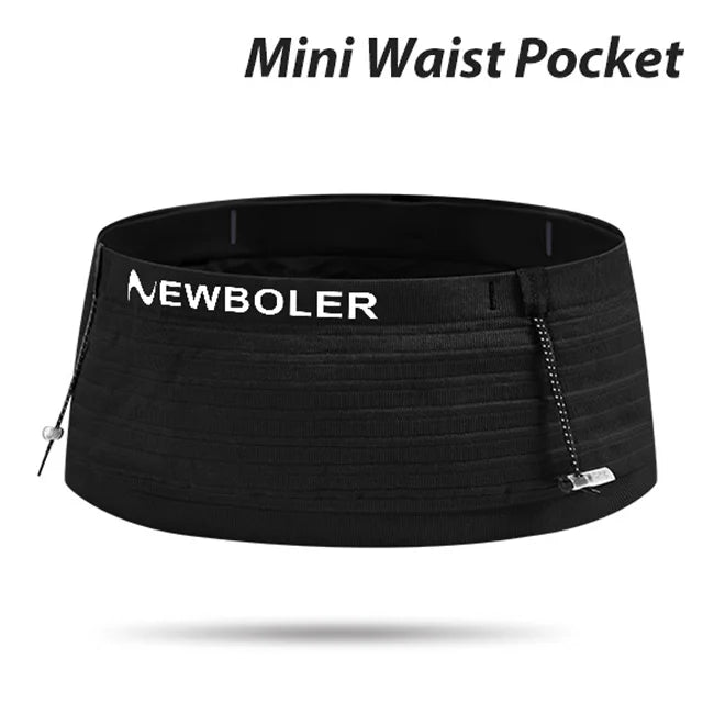 NEWBOLER Elastic Sports Waist Bag Pack Running Race Number Belt Triathlon Marathon Race Cycling Mountaineering Phone Waist Bag