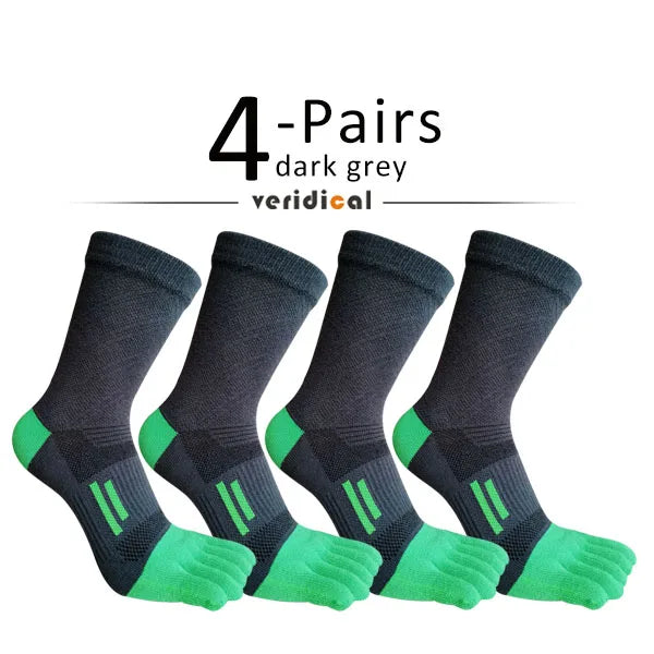 1/4 Pairs Toe Short Socks Sport Man Compression Cotton Sweat-Absorbing Young Casual Anti-Bacterial Breathable 5 Finger Socks