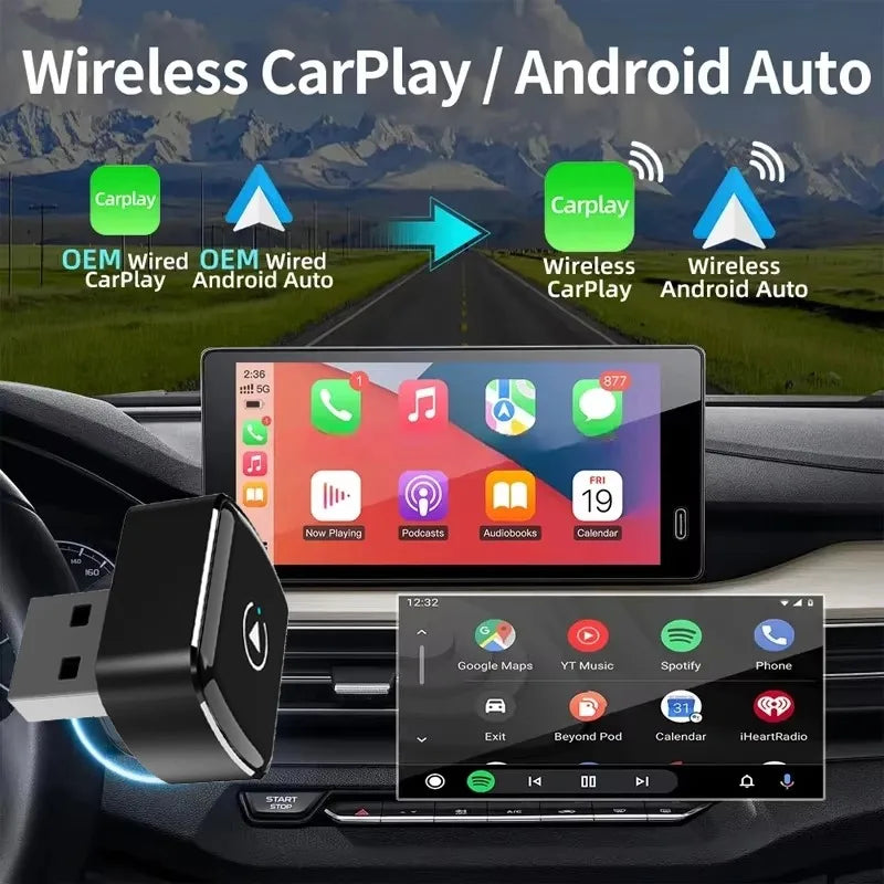 Wireless CarPlay Android Auto Adapter USB Dongle Smart Mini Box Plug and Play Universal for Volkswagen Toyota